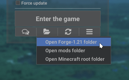 Opening the game folder